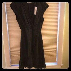 NWT Black J Crew ruffle midi dress. Size 0.